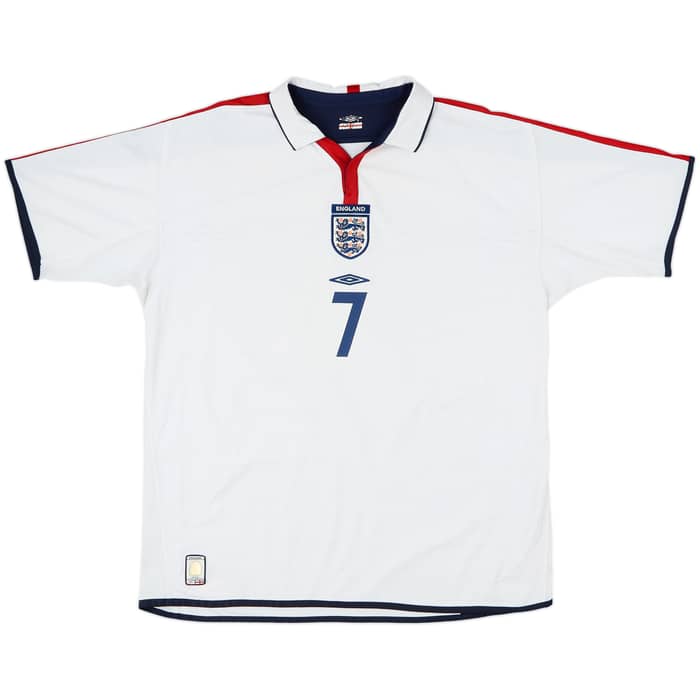 2003-05 England Home Shirt Beckham #7 - 6/10 - (XXL)