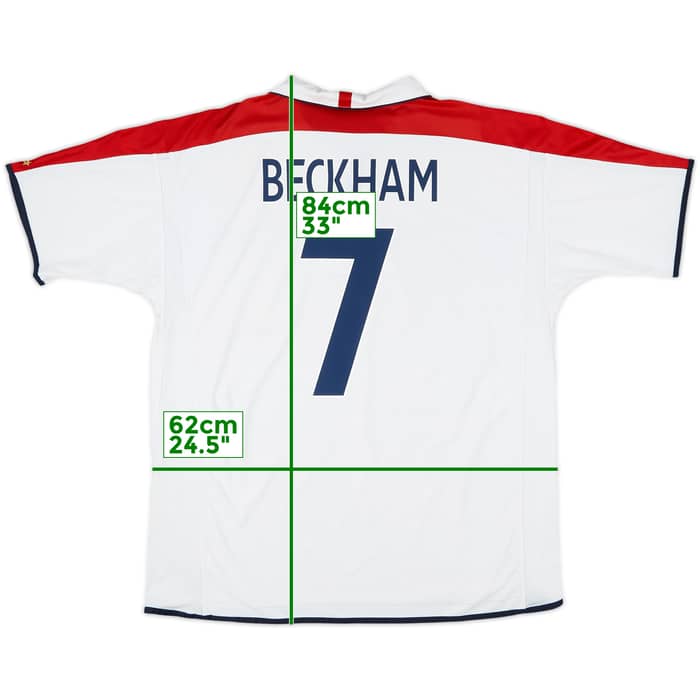 2003-05 England Home Shirt Beckham #7 - 6/10 - (XXL)