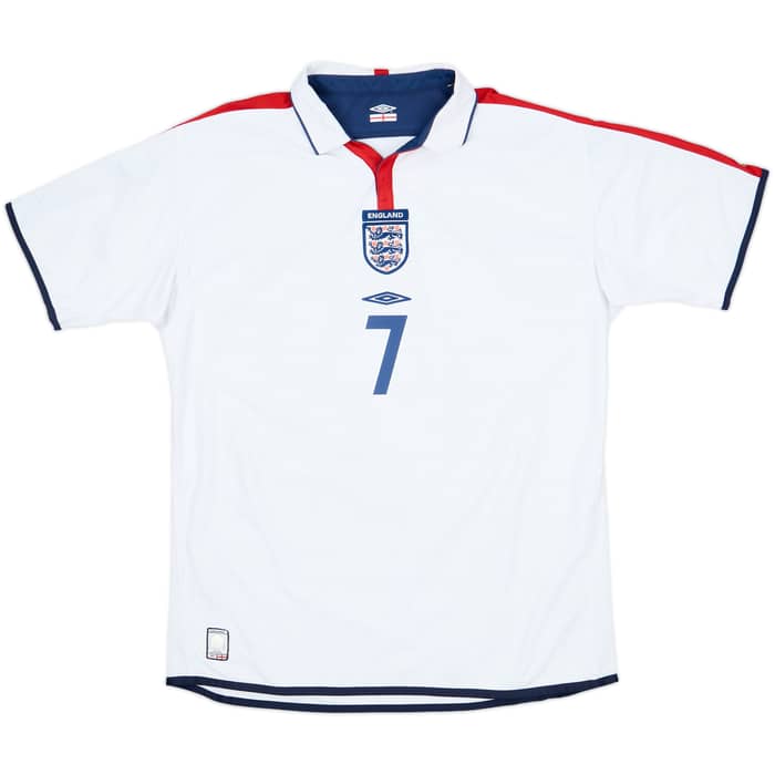 2003-05 England Home Shirt Beckham #7 - 6/10 - (XL)