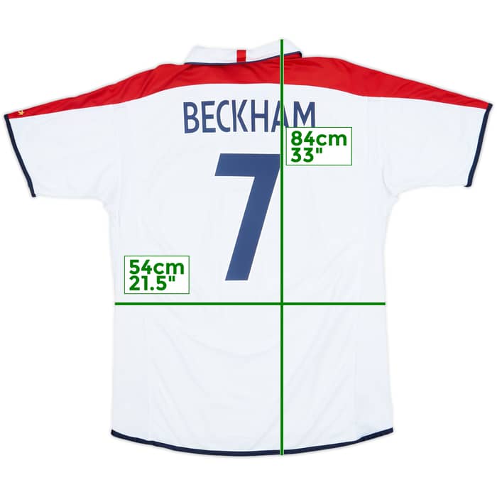 2003-05 England Home Shirt Beckham #7 - 6/10 - (XL)