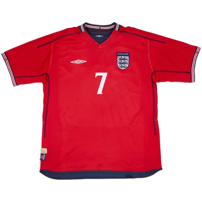 2002-04 England Away Shirt Beckham #7 - 6/10 - (L)