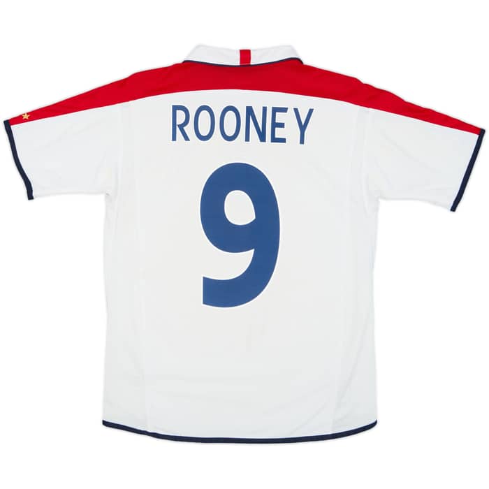 2003-05 England Home Shirt Rooney #9 - 7/10 - (XL.Boys)