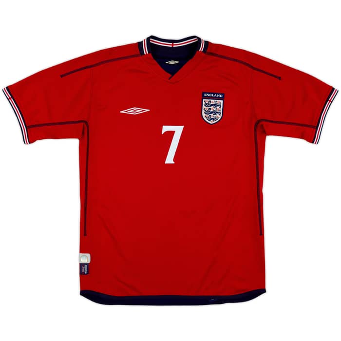 2002-04 England Away Shirt Beckham #7 - 7/10 - (M)