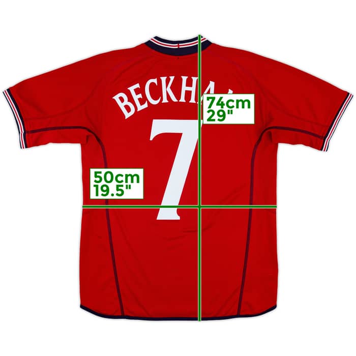 2002-04 England Away Shirt Beckham #7 - 7/10 - (M)