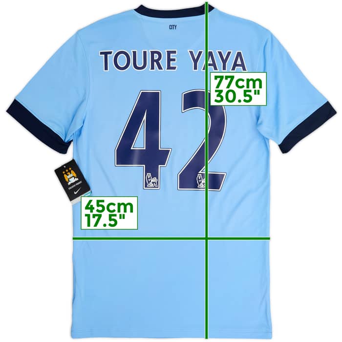 2014-15 Manchester City Home Shirt Toure Yaya #42 (S)