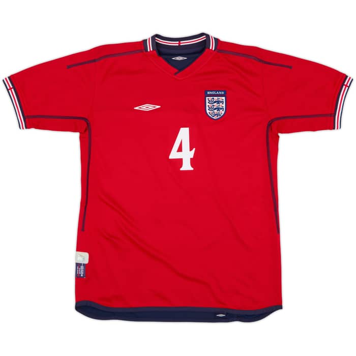 Camiseta de visitante de Inglaterra 2002-04 Gerrard #4 - 9/10 - (XL.Niños)