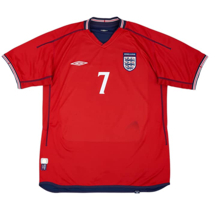 2002-04 England Away Shirt Beckham #7 - 5/10 - (L)