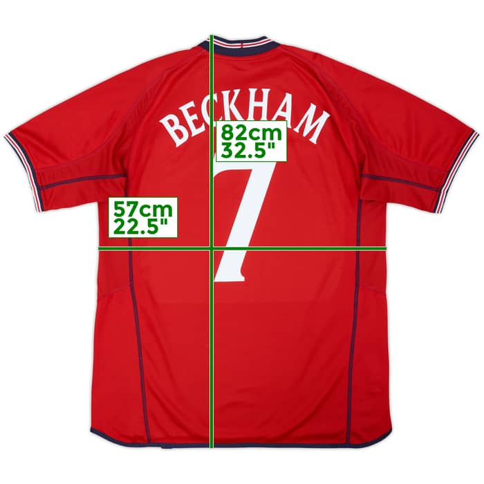 2002-04 England Away Shirt Beckham #7 - 5/10 - (L)