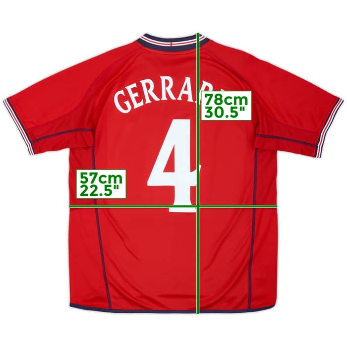 2002-04 England Away Shirt Gerrard #4 - 5/10 - (L)