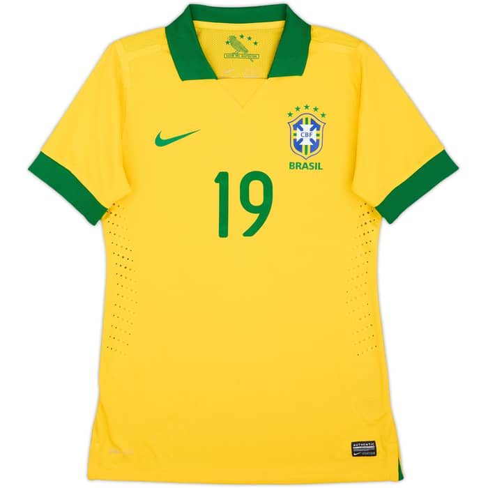 2013 Brazil Authentic Home Shirt #19 - 9/10 - (M)