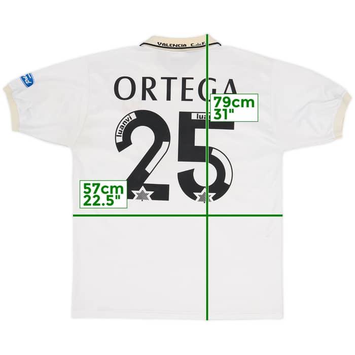 1996-97 Valencia Home Shirt Ortega #25 - 6/10 - (XL)