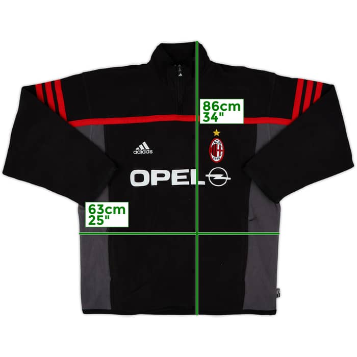 2000-01 AC Milan adidas 1/4 Zip Training Top - 8/10 - (L)