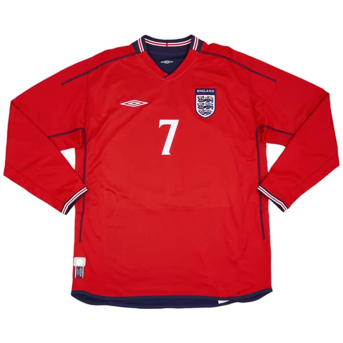2002-04 England Away L/S Shirt Beckham #7