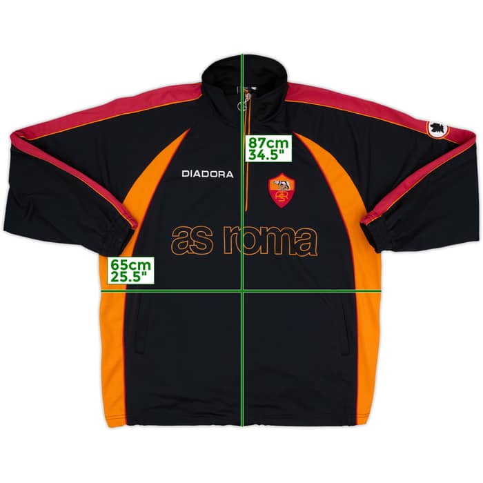 1998-99 Roma Diadora 1/4 Zip Training Top - 8/10 - (XL)