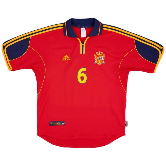 1999-02 Spain Home Shirt Hierro #6