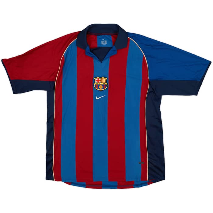 2001-02 Barcelona Home Shirt Saviola #7 - 5/10 - (XL)