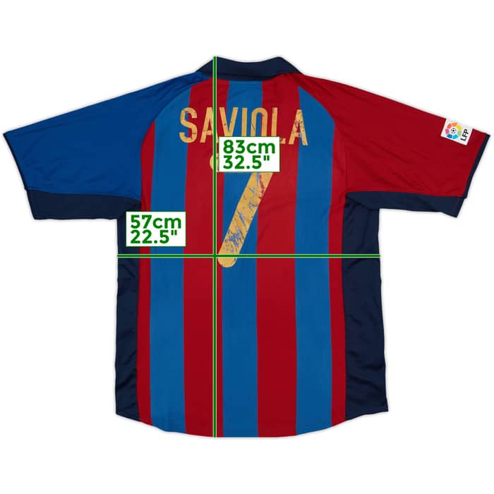 2001-02 Barcelona Home Shirt Saviola #7 - 5/10 - (XL)