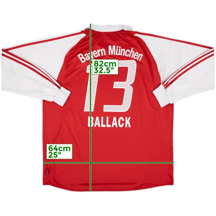 2003-04 Bayern Munich Home L/S Shirt Ballack #13 - 6/10 - (XXL)