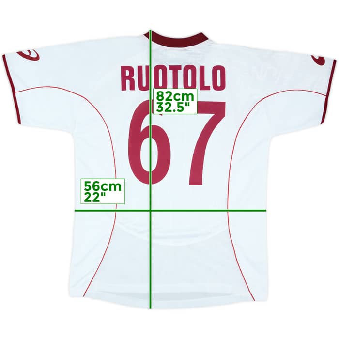 2003-04 Livorno Match Issue Away Shirt Ruotolo #67