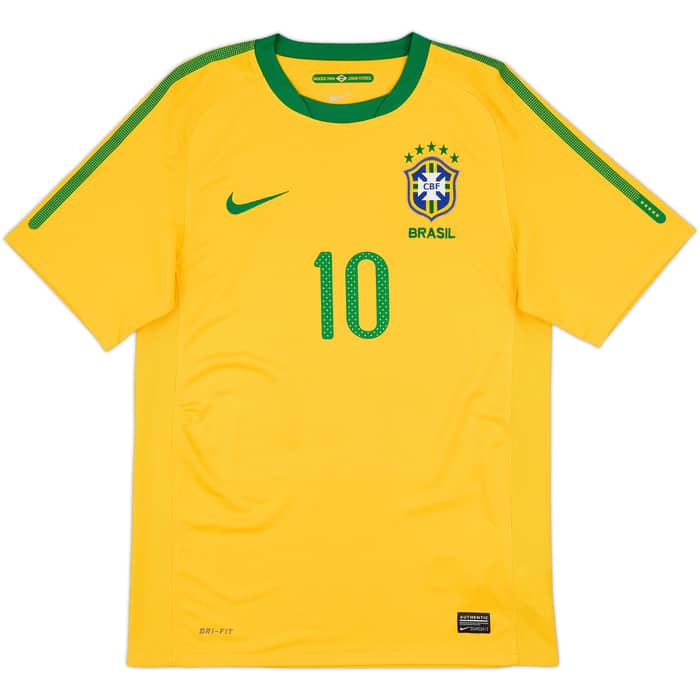 2010-11 Brazil Home Shirt Ronaldinho #10 - 7/10 - (S)