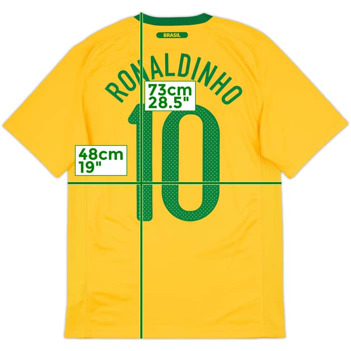 2010-11 Brazil Home Shirt Ronaldinho #10 - 7/10 - (S)