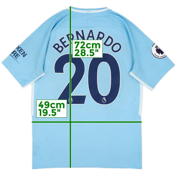 2017-18 Manchester City Home Shirt Bernardo #20 - 5/10 - (M)