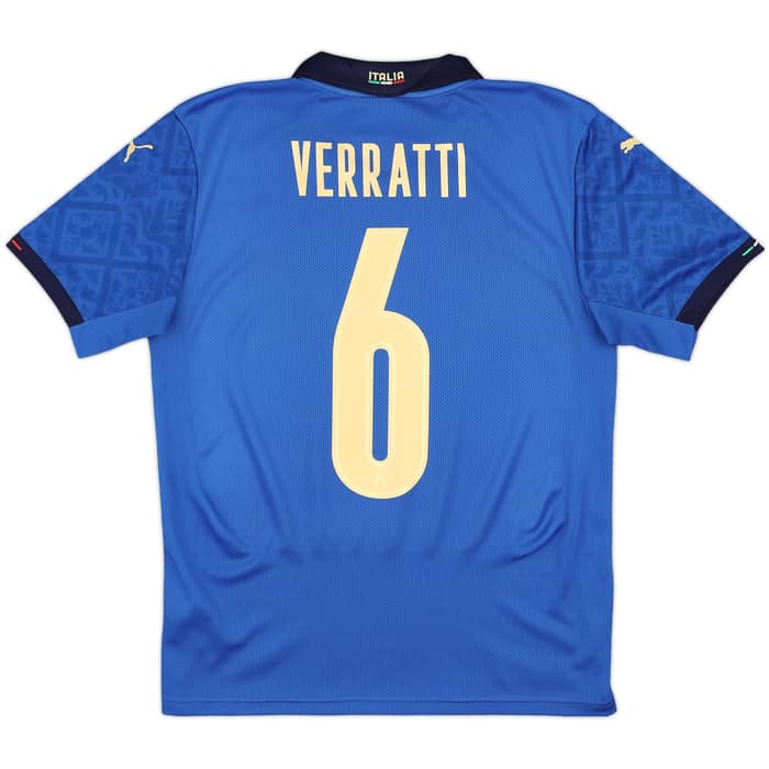 2020-21 Italy Home Shirt Verratti #6 - 10/10 - (S)