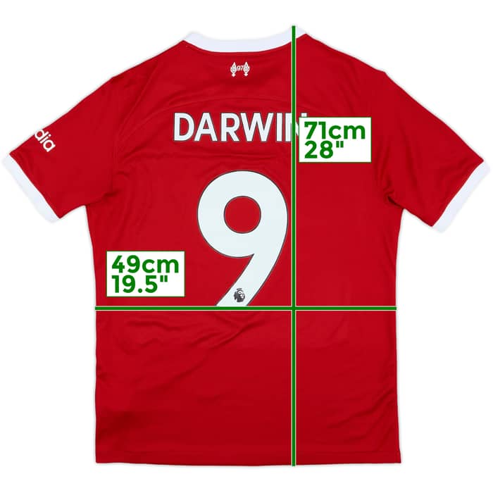 2023-24 Liverpool Home Shirt Darwin #9 - 9/10 - (M)