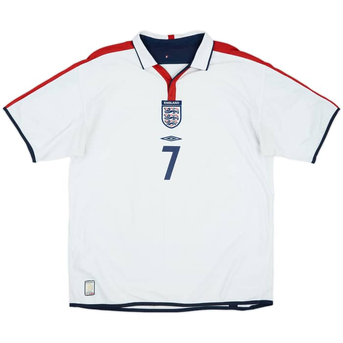 2003-05 England Home Shirt Beckham #7 - 5/10 - (XXL)