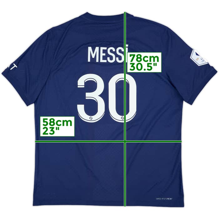 2022-23 Paris Saint-Germain Authentic Home Shirt Messi #30 - 9/10 - (XL)