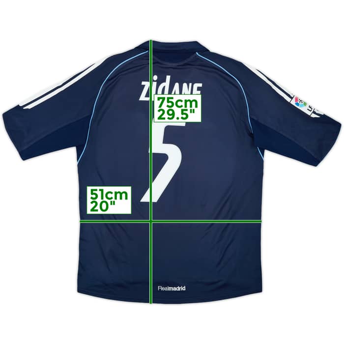 2005-06 Real Madrid Away Shirt Zidane #5 - 7/10 - (M)