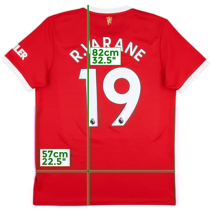 2021-22 Manchester United Home Shirt Varane #19 - 9/10 - (L)