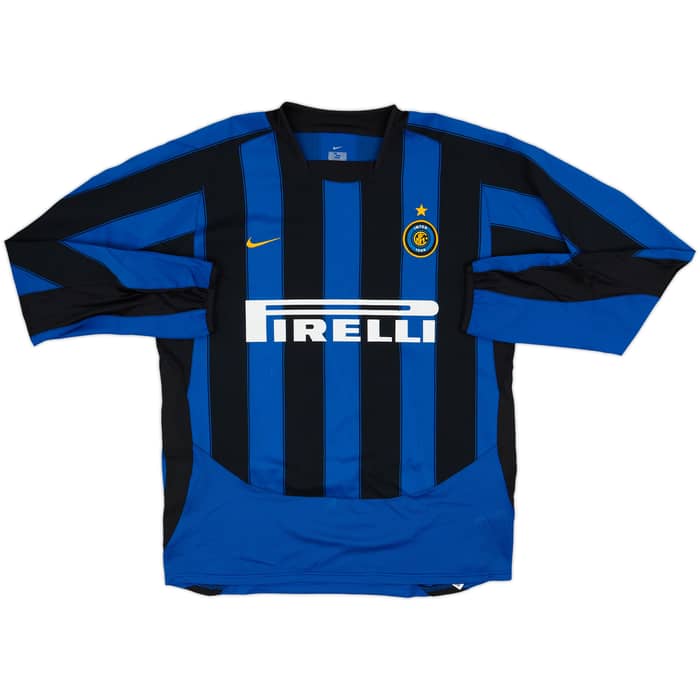 2003-04 Inter Milan Home L/S Shirt Adriano #10 - 9/10 - (L)