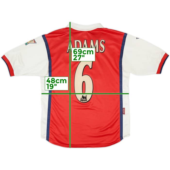 1998-99 Arsenal Home Shirt Adams #6 - 5/10 - (XL.Boys)