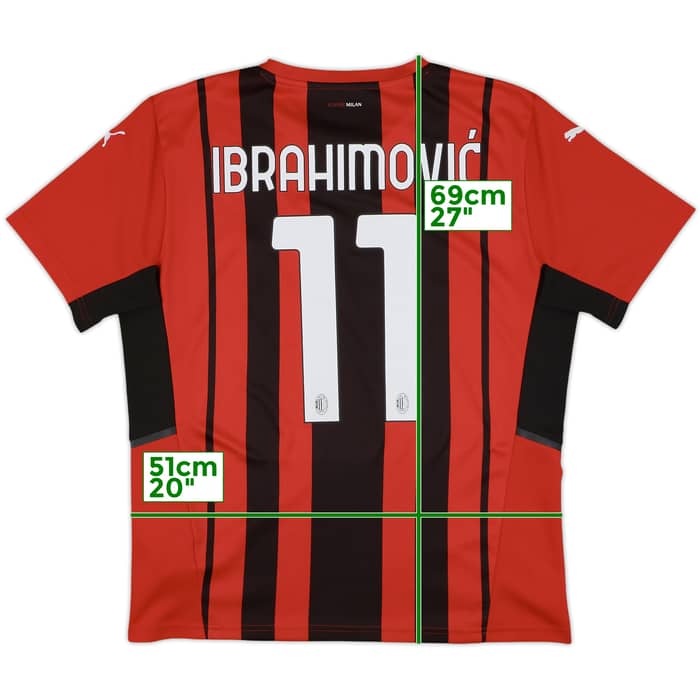 2021-22 AC Milan Home Shirt Ibrahimovic #11 - 9/10 - (L)