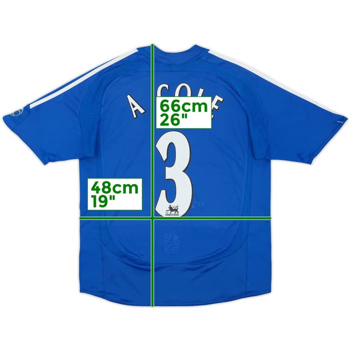 2006-08 Chelsea Home Shirt A Cole #3 - 6/10 - (XL.Boys)
