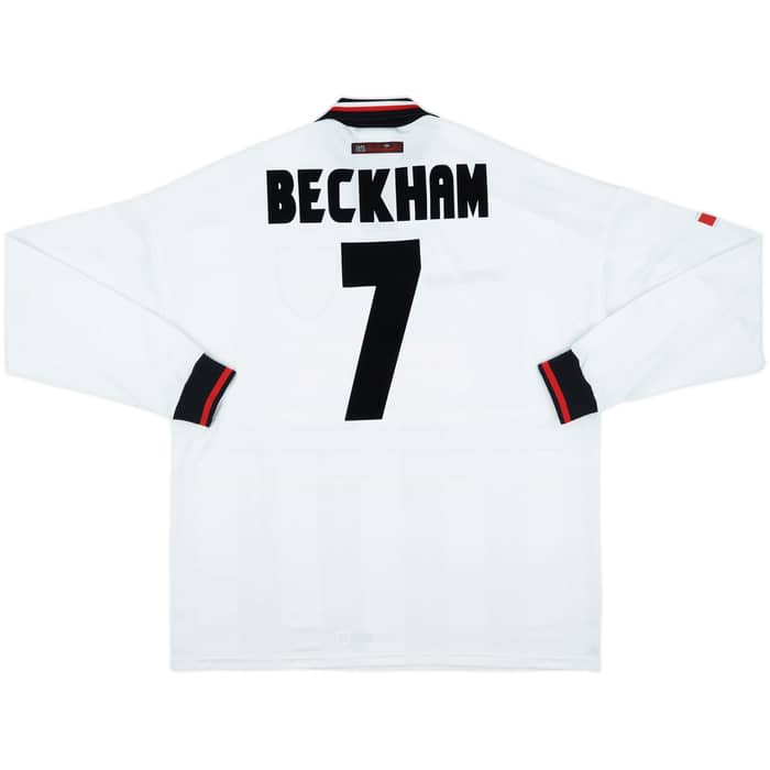 1997-99 Manchester United Away L/S Shirt Beckham #7 - 10/10 - (XXL)