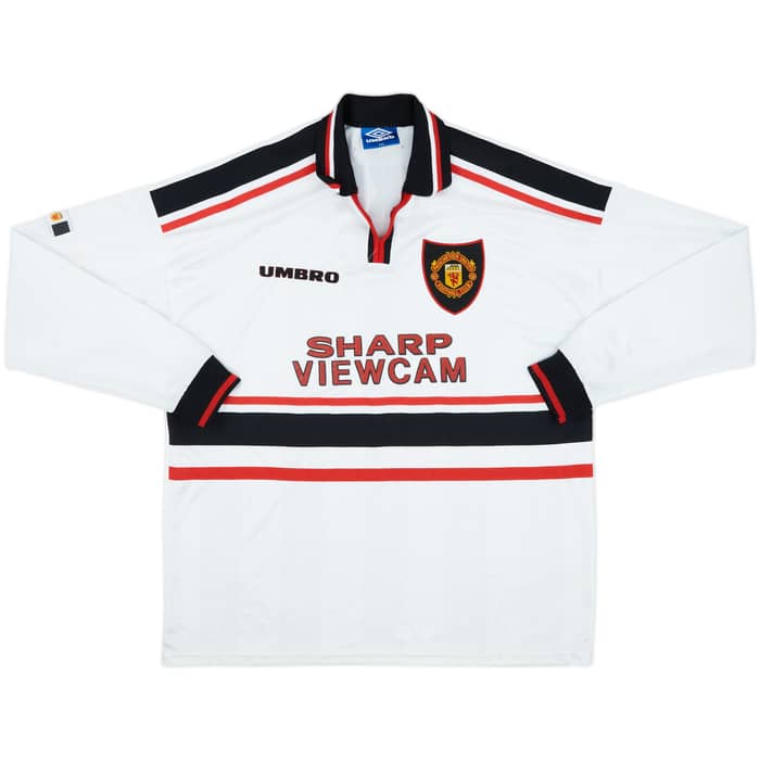 1997-99 Manchester United Away L/S Shirt Beckham #7 - 10/10 - (XXL)