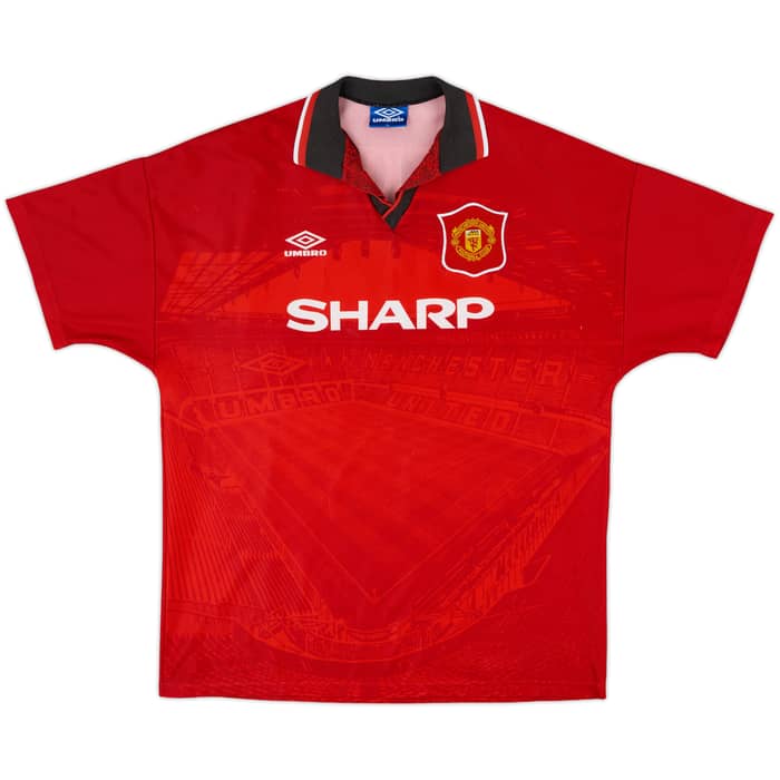 1994-96 Manchester United Home Shirt Beckham #24 - 8/10 - (XL)