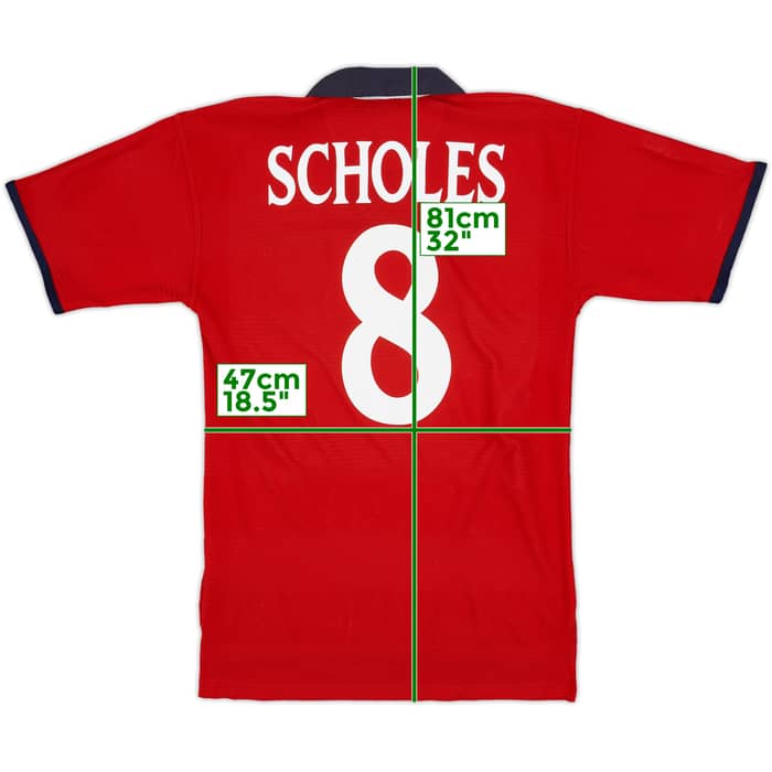 1999-01 England Away Shirt Scholes #8 - 8/10 - (XL)
