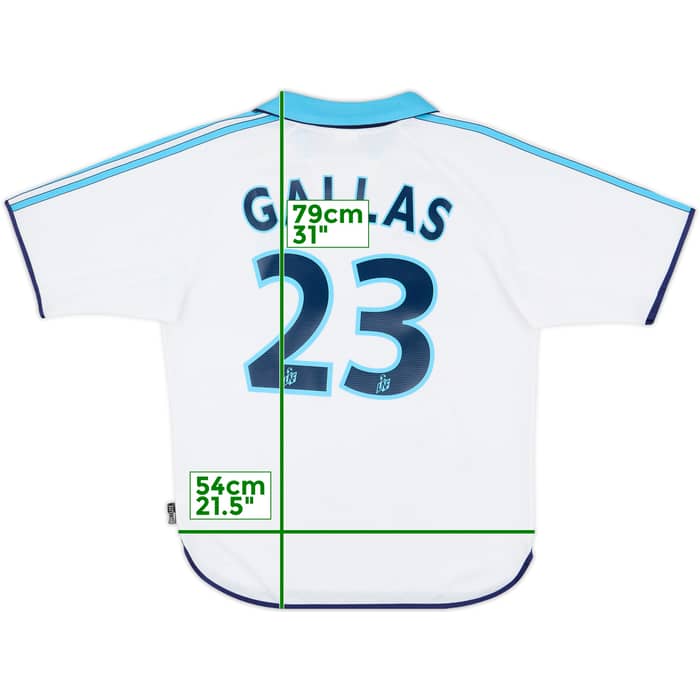 1999-00 Olympique Marseille Home Shirt Gallas #23 - 7/10 - (S)