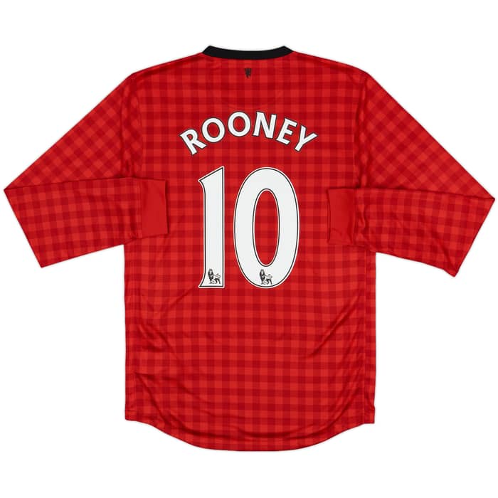 2012-13 Manchester United Home L/S Shirt Rooney #10 - 6/10 - (S)