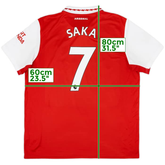 2022-23 Arsenal Home Shirt Saka #7 - 9/10 - (XL)