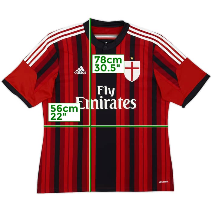 2014-15 AC Milan Home Shirt - 10/10 - (XL)