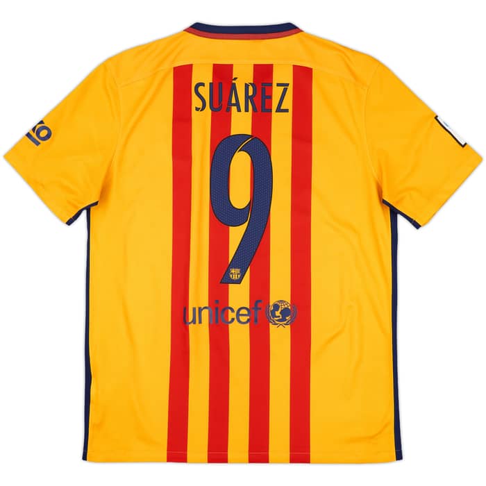 2015-16 Barcelona Away Shirt Suarez #9 - 7/10 - (L)