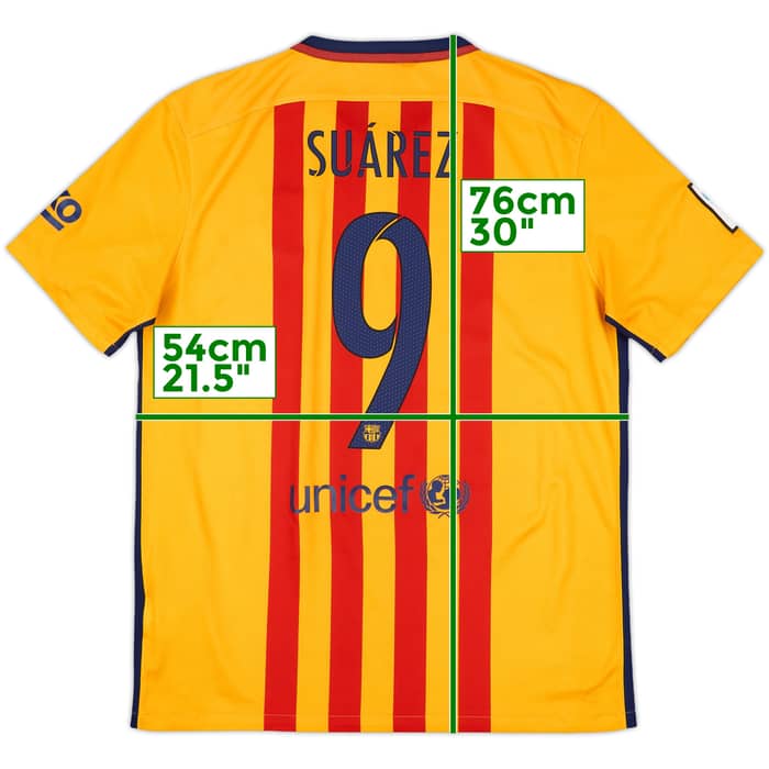 2015-16 Barcelona Away Shirt Suarez #9 - 7/10 - (L)