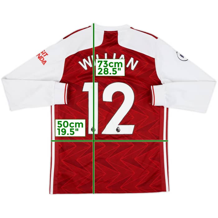 2020-21 Arsenal Home L/S Shirt Willian #12 - 5/10 - (M)