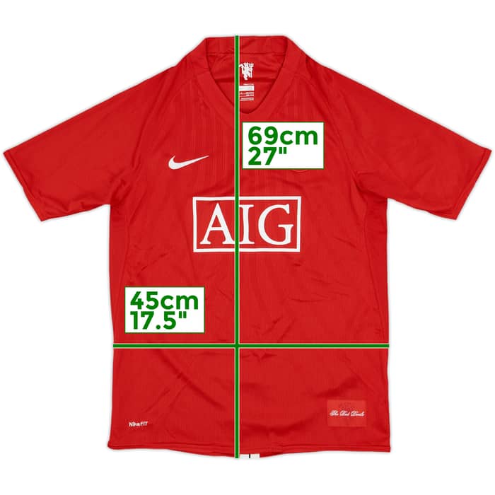 2007-09 Manchester United Home Shirt - 9/10 - (XL.Boys)
