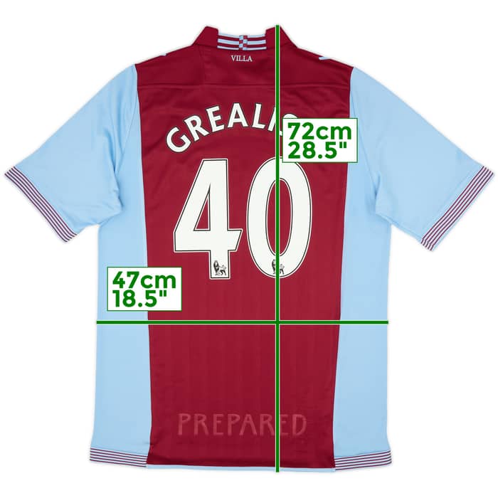 2013-14 Aston Villa Home Shirt Grealish #40 - 10/10 - (XL)