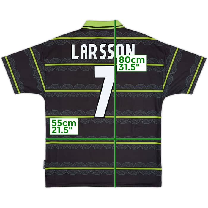 1998-99 Celtic Away Shirt Larsson #7 - 8/10 - (L)